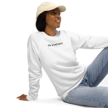 Load image into Gallery viewer, I&#39;m a bad nerd: white raglan sweatshirt
